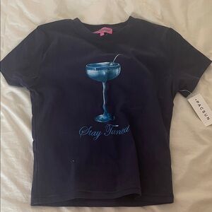 edikted Dark Blue Tee with Graphic Design